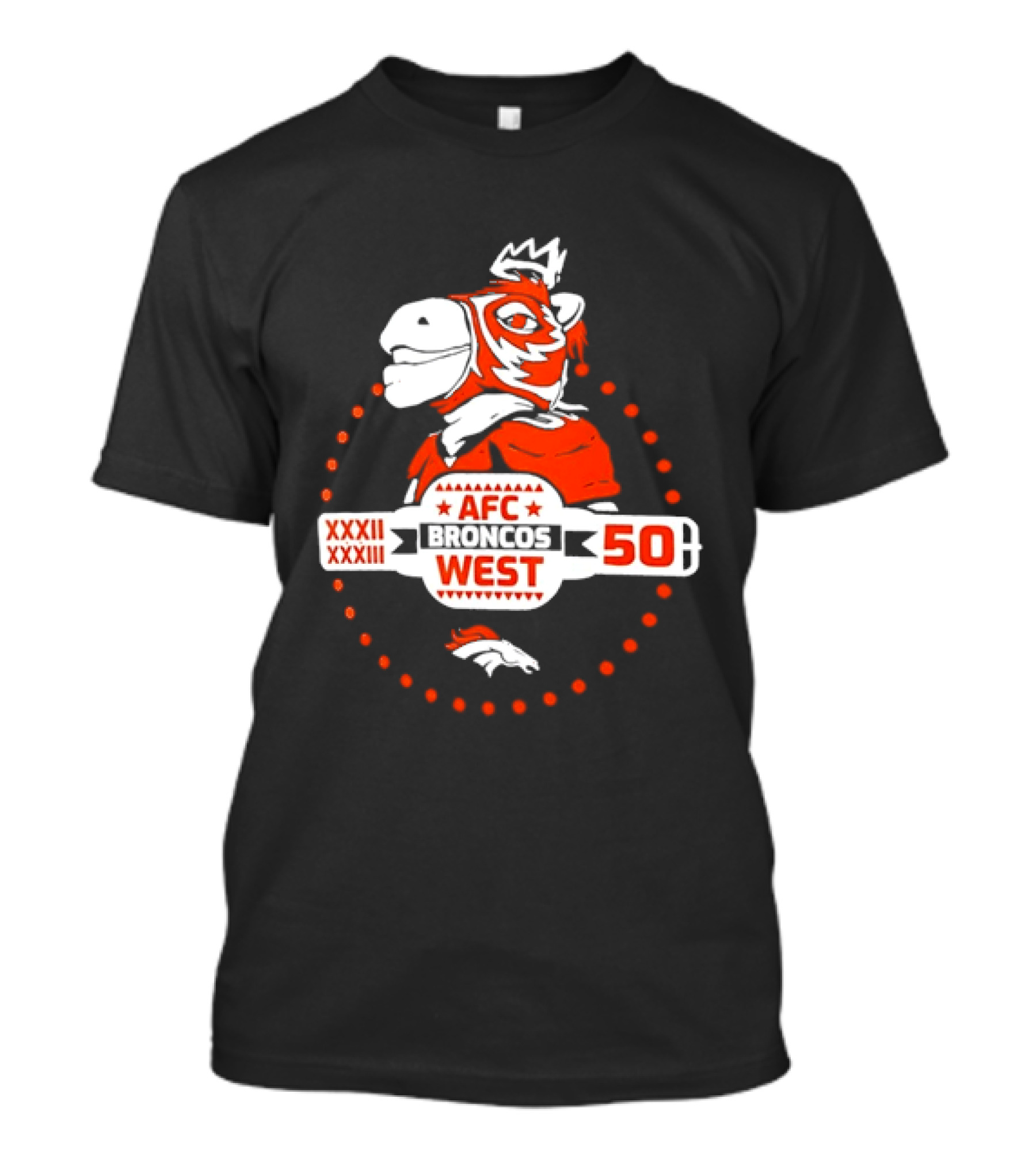 Broncos AFC West 50 Years XXXII XXXIII Celebration T-Shirt