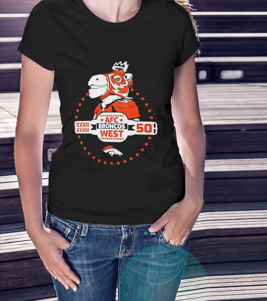 Broncos AFC West 50 Years XXXII XXXIII Celebration T-Shirt