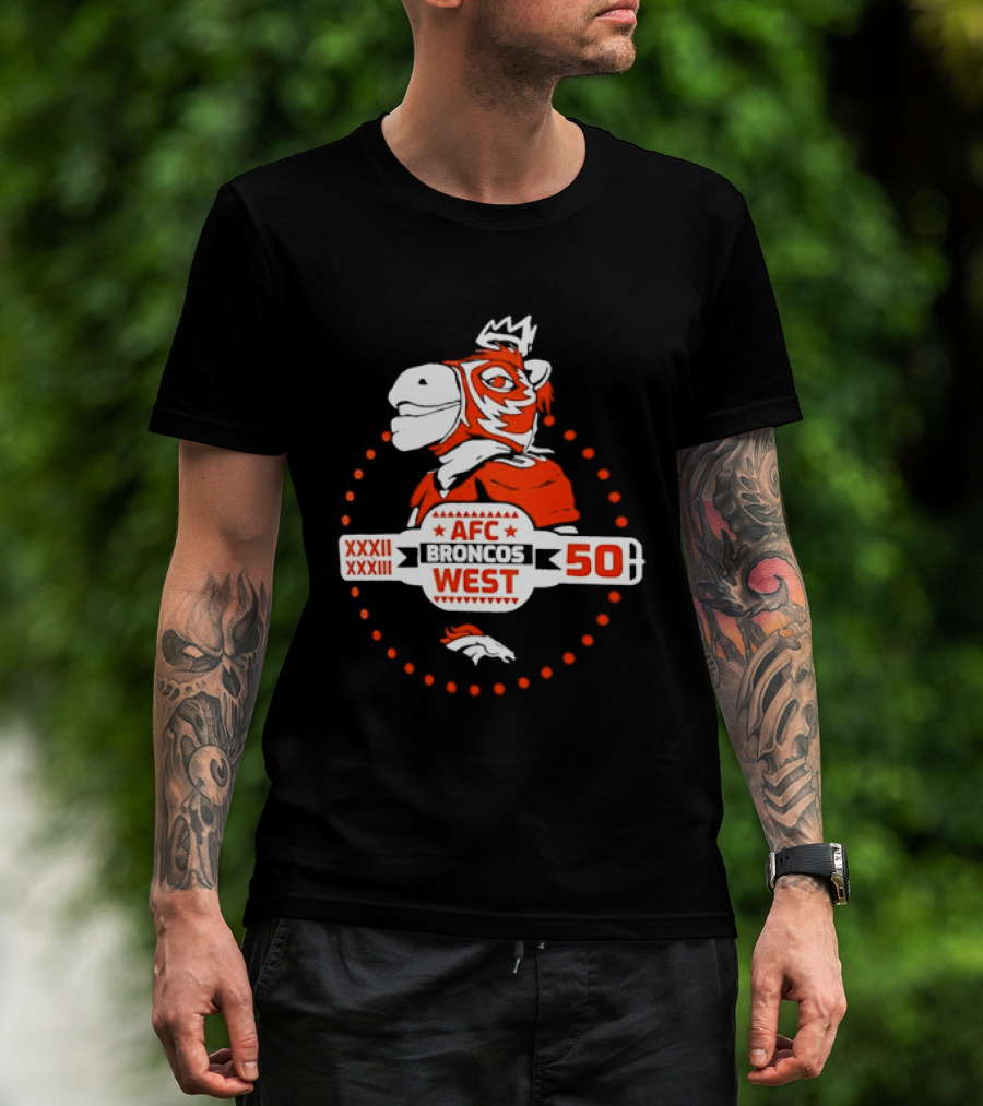 Broncos AFC West 50 Years XXXII XXXIII Celebration T-Shirt