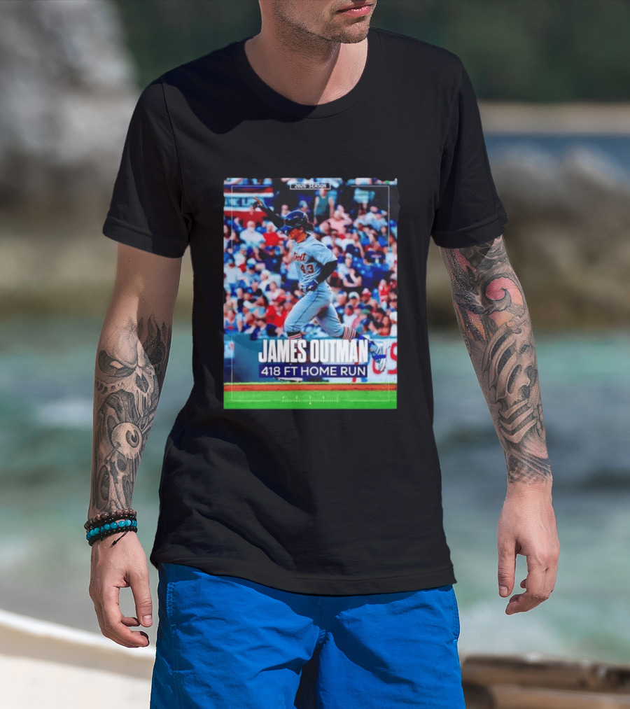 James Outman 2026 Season Detroit Tigers 418 FT Home Run T-Shirt