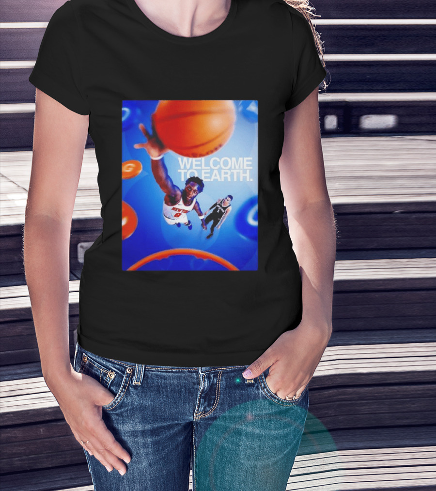 OG Anunoby New York Knicks Welcome To Earth Basketball Moment T-Shirt