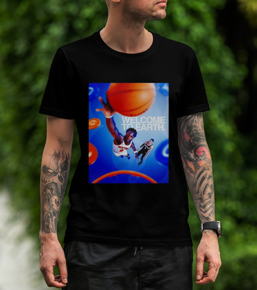 OG Anunoby New York Knicks Welcome To Earth Basketball Moment T-Shirt