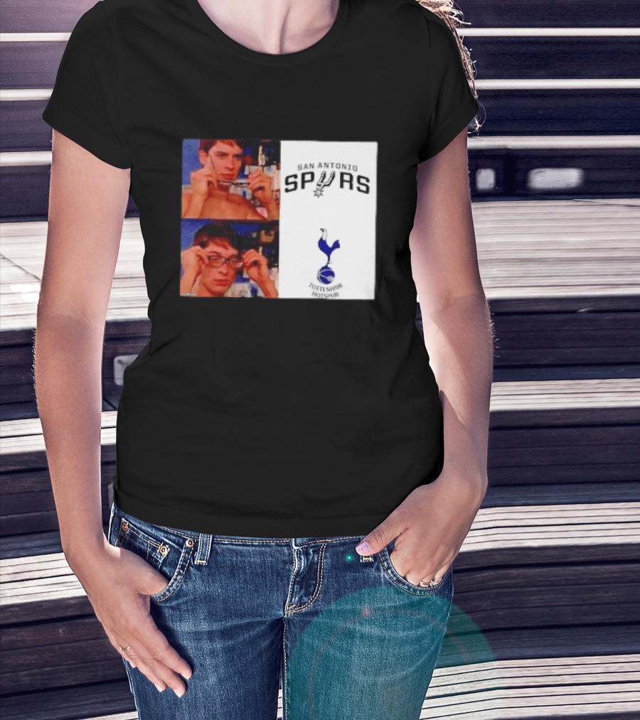 Peter Parker Reading Glasses Meme San Antonio Spurs Tottenham Hotspur T-Shirt