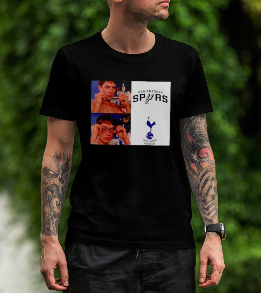 Peter Parker Reading Glasses Meme San Antonio Spurs Tottenham Hotspur T-Shirt