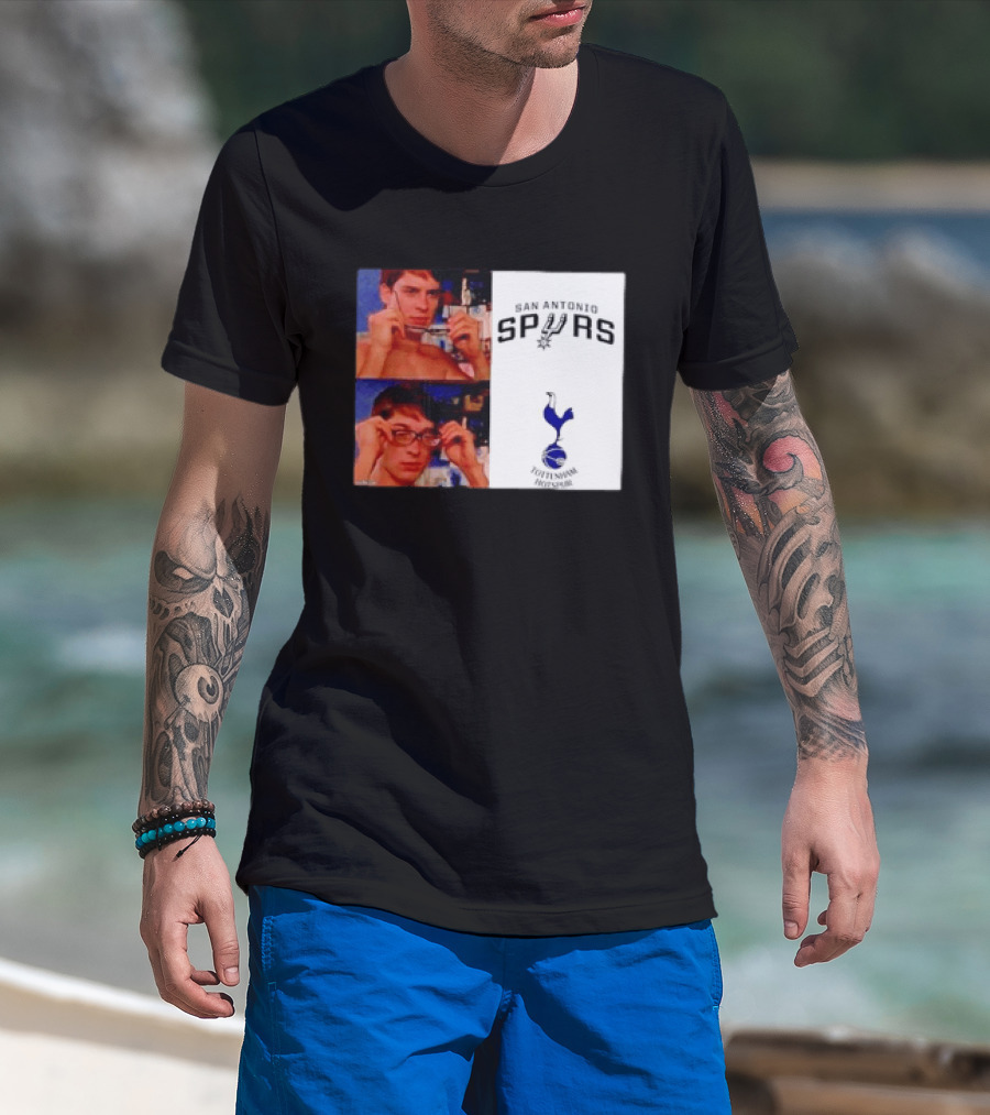 Peter Parker Reading Glasses Meme San Antonio Spurs Tottenham Hotspur T-Shirt