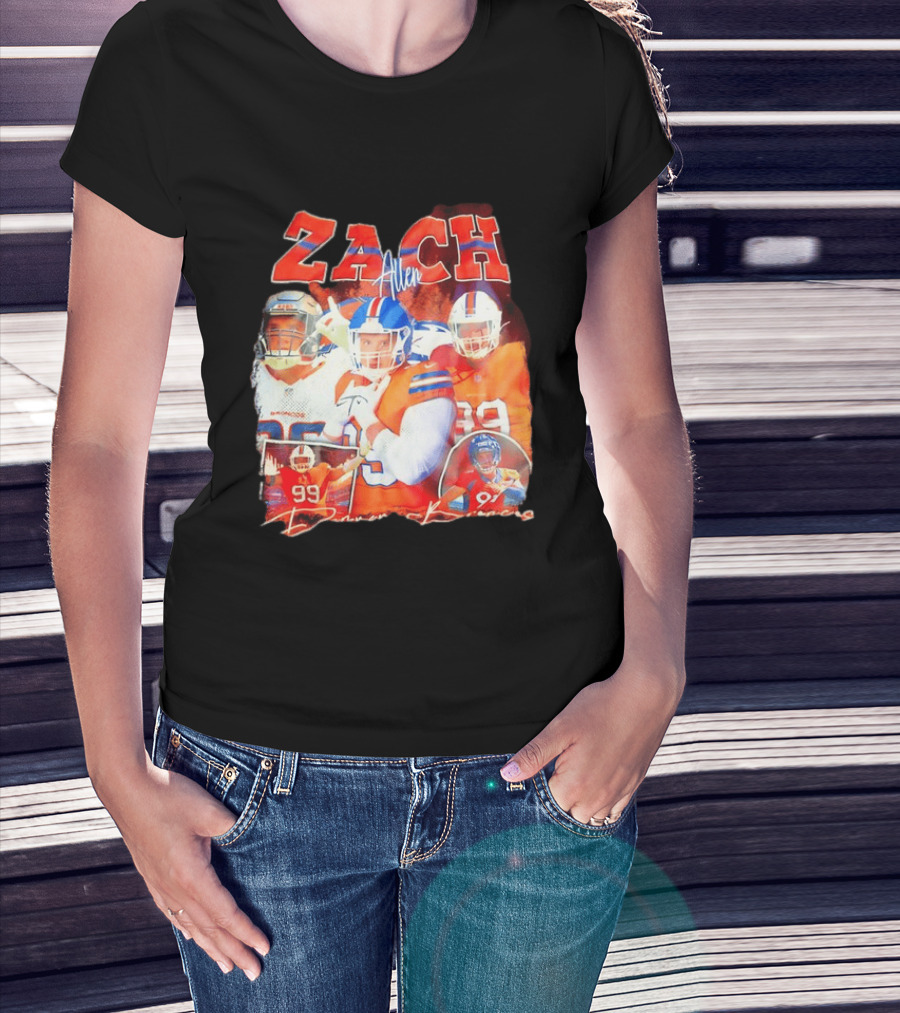 Zach Allen 99 Denver Broncos Football Player Collage T-Shirt