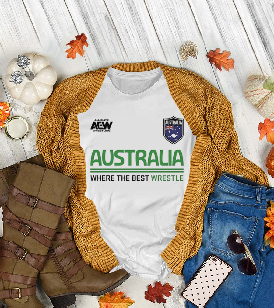 AEW Australia Where the Best Wrestle Iconic Shield T-Shirt
