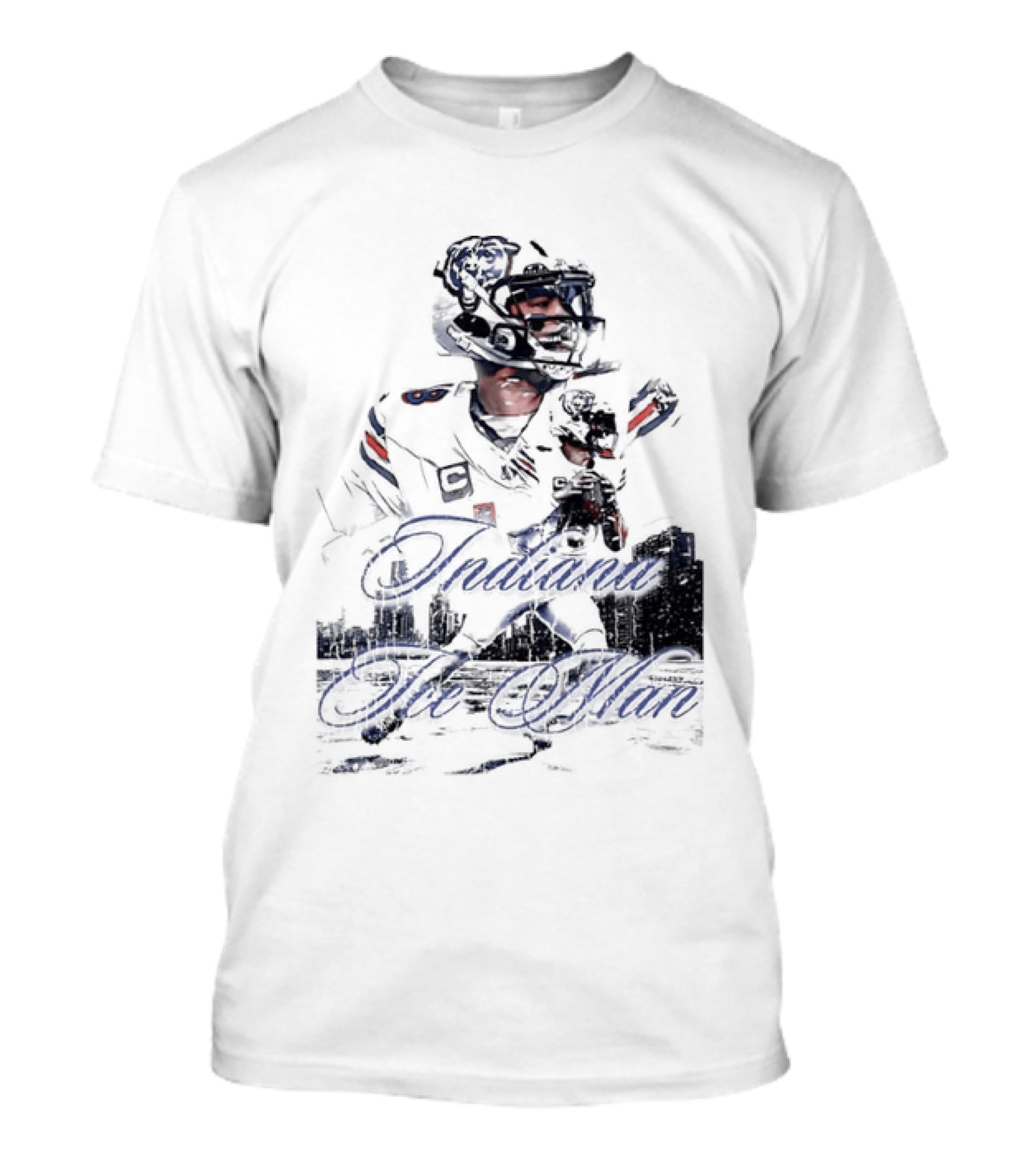 Caleb Williams Chicago Bears Indiana The Man Football Skyline T-Shirt