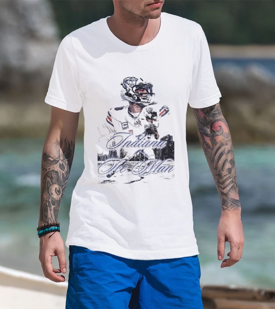 Caleb Williams Chicago Bears Indiana The Man Football Skyline T-Shirt