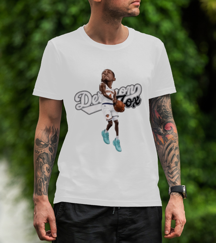 Deuce McBride New York Knicks NBA Player Caricature Determined Fox T-Shirt