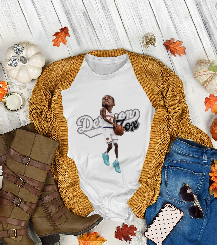 Deuce McBride New York Knicks NBA Player Caricature Determined Fox T-Shirt