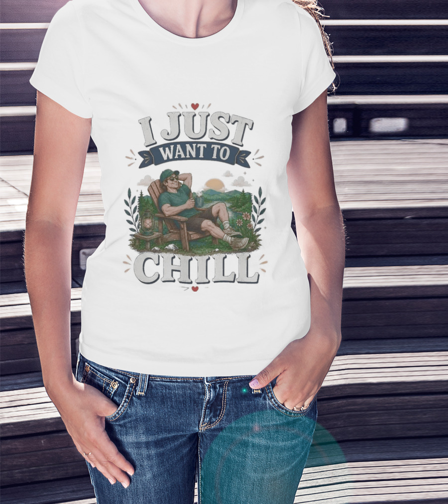 I Just Want To Chill Sunset Relaxation Scene T-Shirt