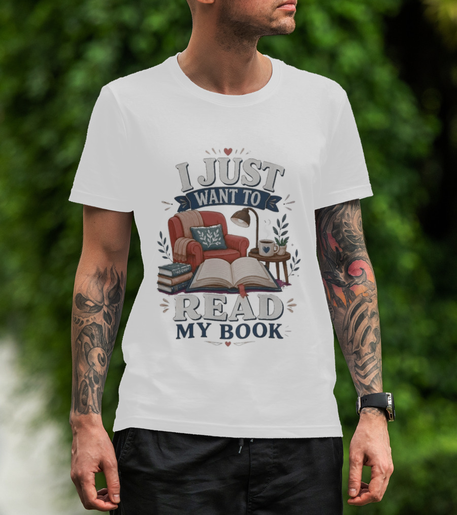 I Just Want To Read My Book Cozy Chair Lamp Coffee T-Shirt