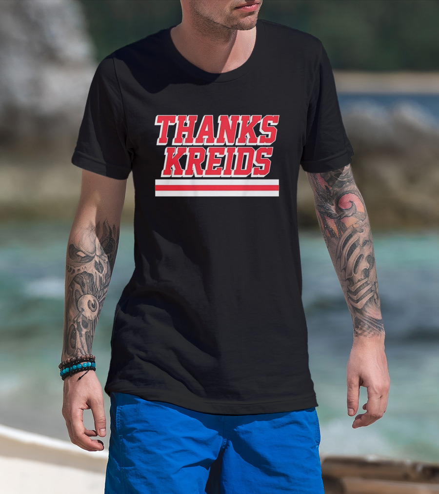 Chris Kreider Thanks Kreids Red And White Text Recognition T-Shirt