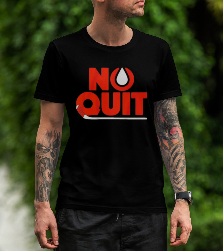 Edmonton No Quit Hockey Stick T-Shirt