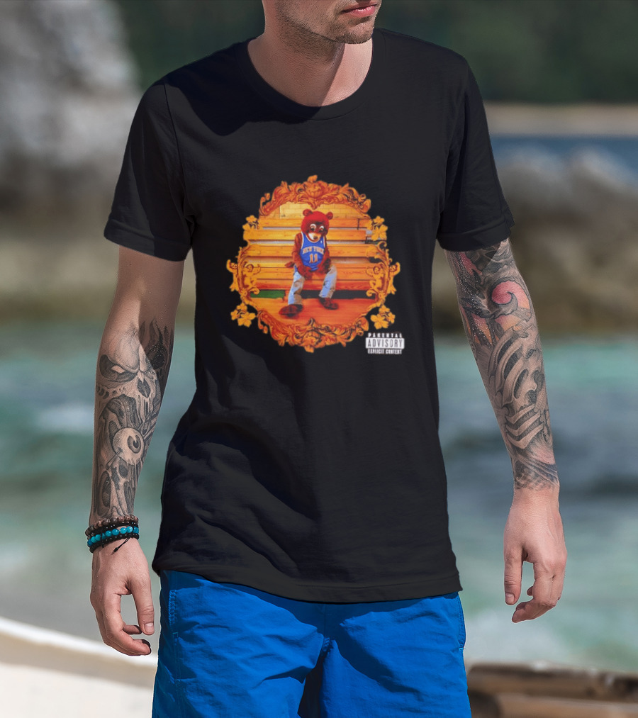 Jalen Brunson Kanye West Dropout Bear New York Knicks NBA Parody Album Cover T-Shirt