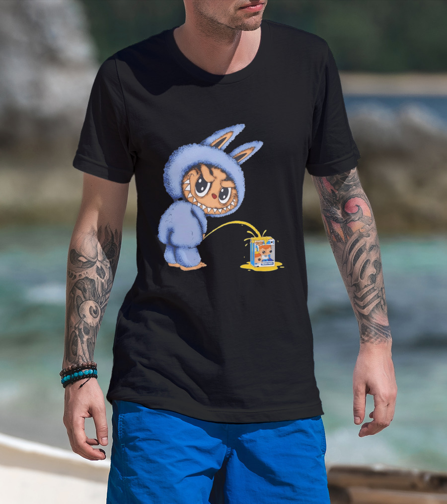 Labubu Peeing On Pop Figures Juice Box Fun Concept T-Shirt