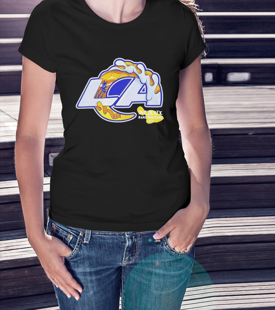Los Angeles Rams Maui 2026 Minicamp Wave Logo Palm Trees Sun Island T-Shirt