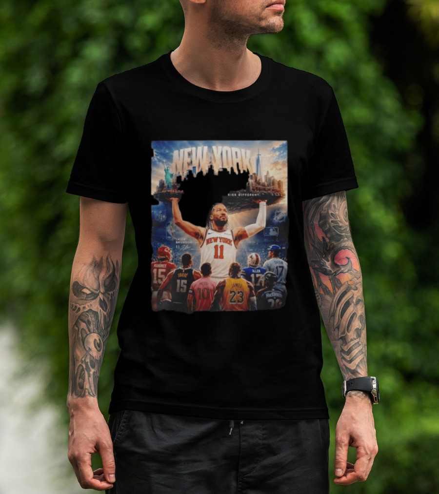 New York Knicks Built Different Carries Different Skyline Basketball NFL MLB T-Shirt