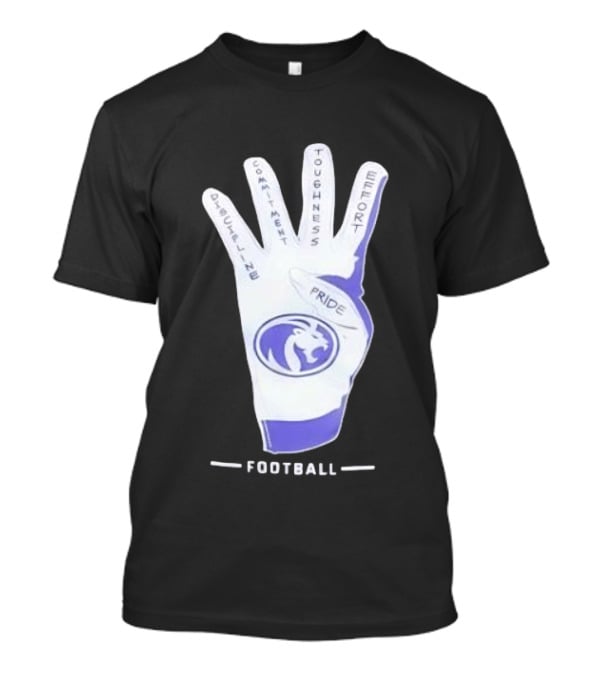 North Alabama Football Discipline Commitment Toughness Effort Pride Glove T-Shirt