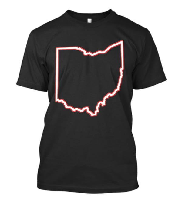 Ohio Outline Simple State Map Red T-Shirt