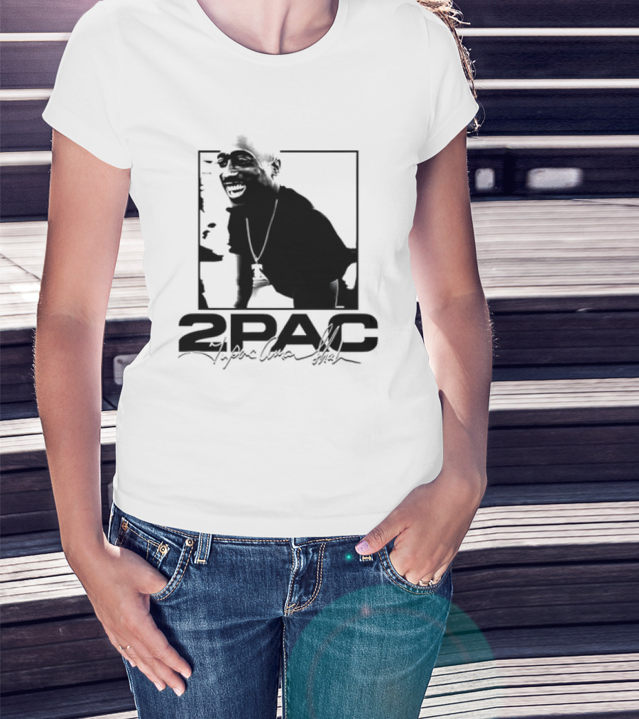 2pac Tupac Shakur Live And Die In LA Iconic Black And White T-Shirt