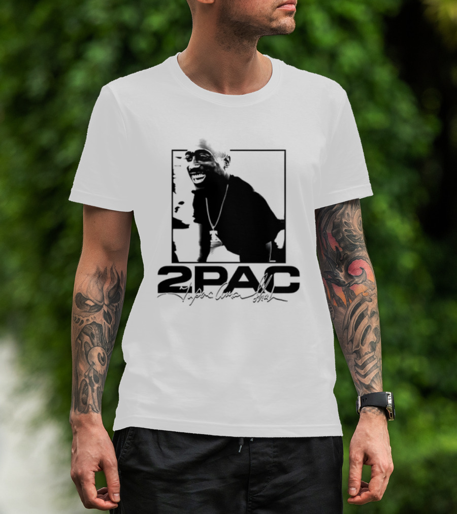 2pac Tupac Shakur Live And Die In LA Iconic Black And White T-Shirt