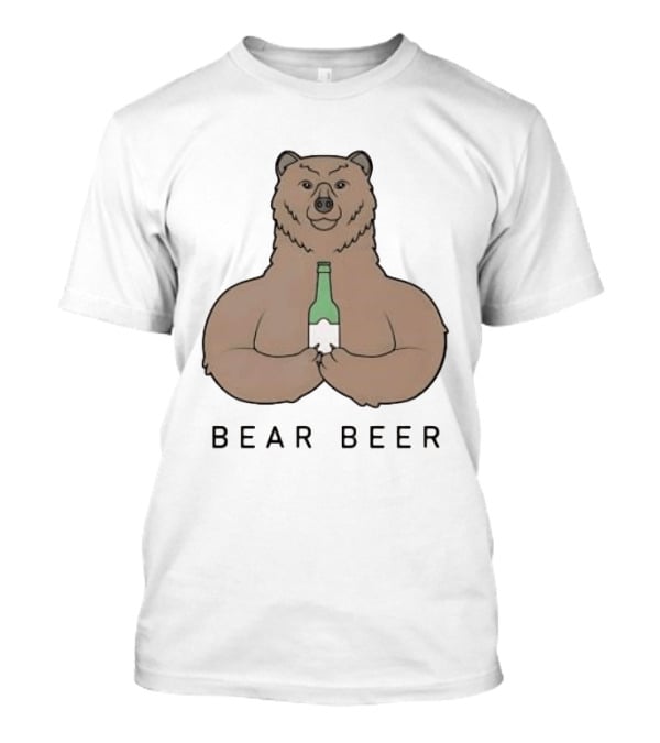 Bear Beer Meme Bottle Holding Bear T-Shirt