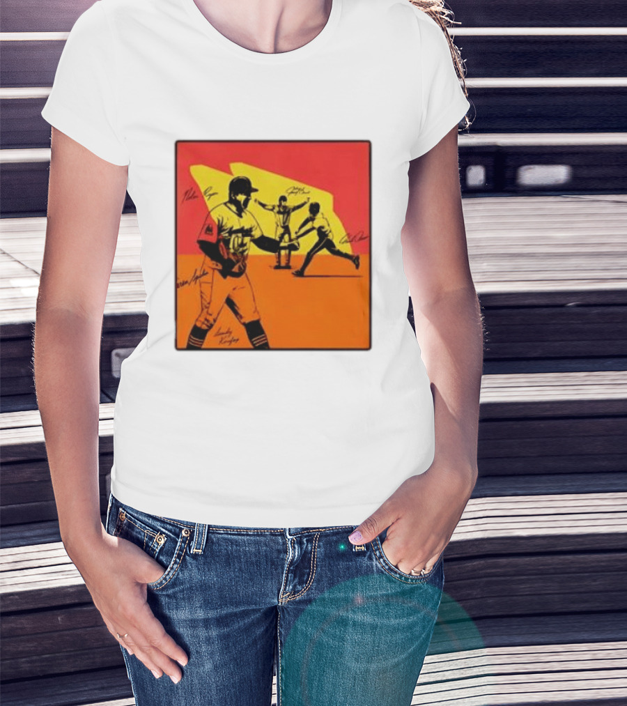 Cleveland Guardians Baseball Team Players Signatures Dynamic T-Shirt