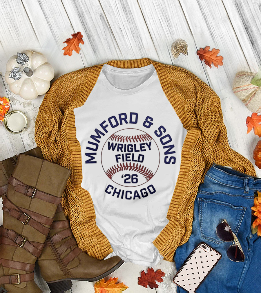 Mumford and Sons Wrigley Field 2026 Chicago Baseball Tour T-Shirt
