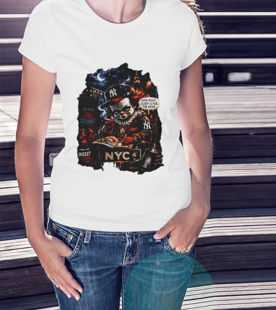 Pennywise NYC Yankees Bronx Thug Life Yeah Right Sleep Is For The Weak T-Shirt