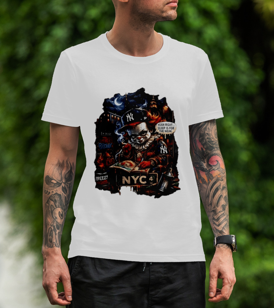 Pennywise NYC Yankees Bronx Thug Life Yeah Right Sleep Is For The Weak T-Shirt
