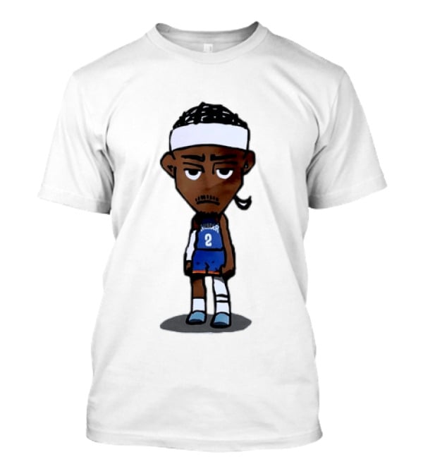 Shai Gilgeous Alexander Sad Cartoon OKC Thunder Basketball Player T-Shirt