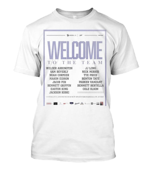 Welcome To The Team Spain Park Baseball Players Names List T-Shirt