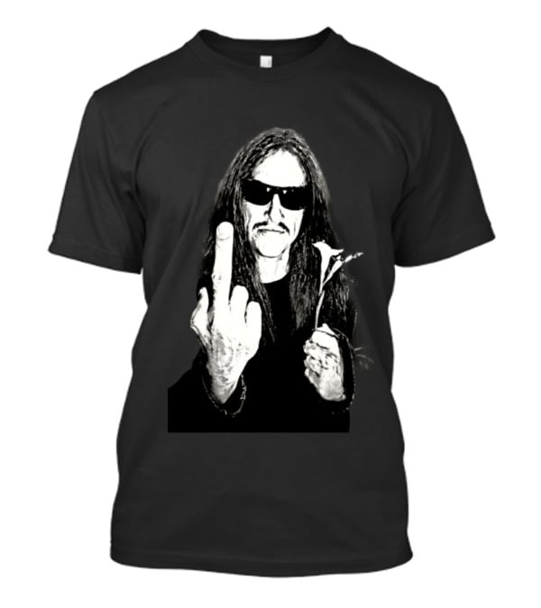 Cliff Burton Middle Finger Black And White Sunglasses Lily Flower T-Shirt