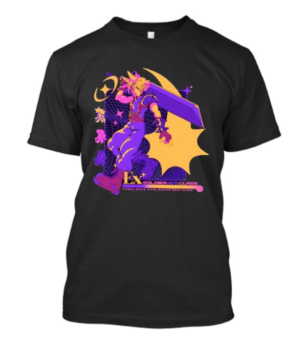 Cloud Strife Ex SOLDIER 1st Class Freelance Avalanche Mercenary Final Fantasy VII T-Shirt