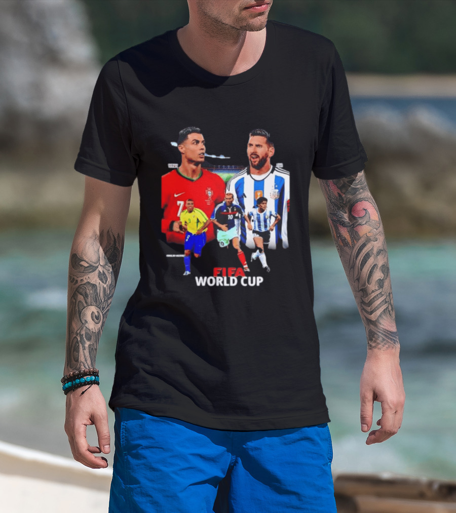 Cristiano Ronaldo Lionel Messi FIFA World Cup Ronaldo Nazario Zinedine Zidane Diego Maradona T-Shirt