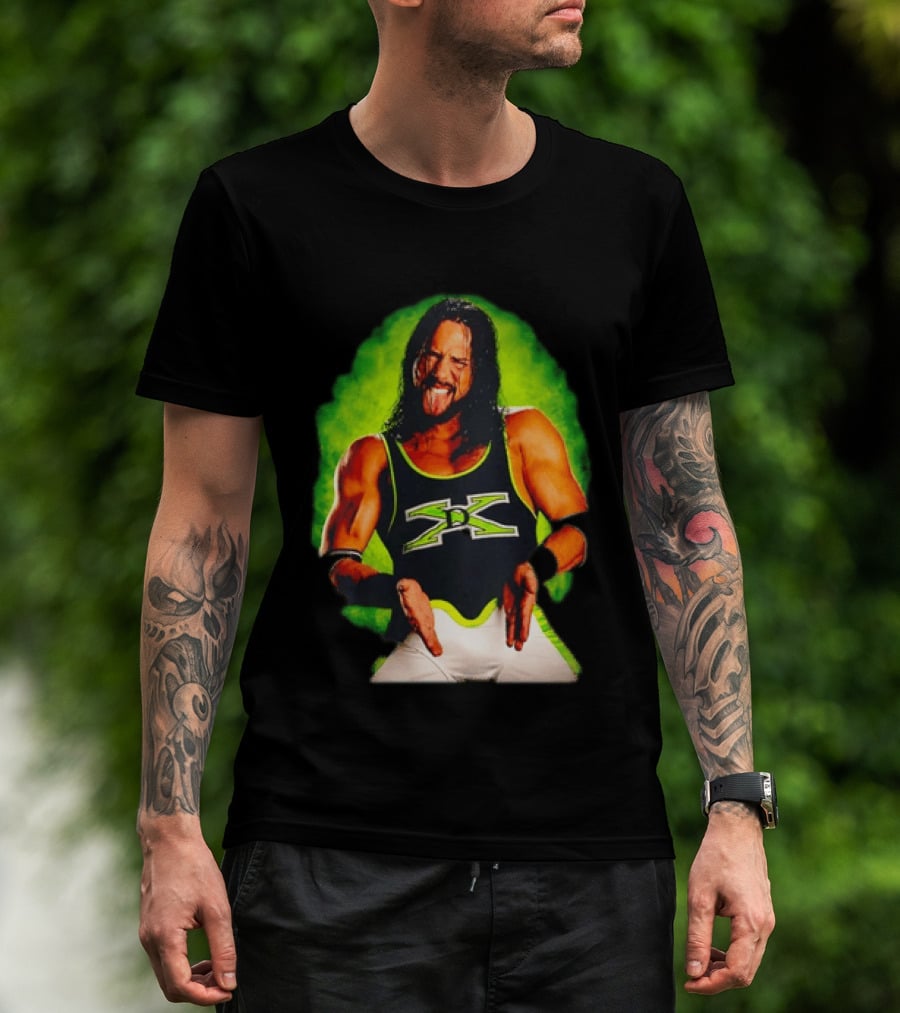 DX Seth Rollins Men's Wrestling Iconic Attitude Era Shawn X Pac D Generation X Green T-Shirt