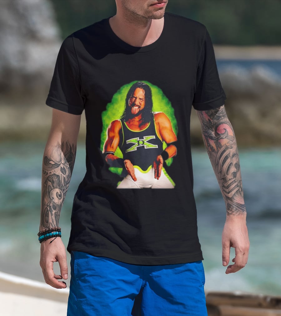 DX Seth Rollins Men's Wrestling Iconic Attitude Era Shawn X Pac D Generation X Green T-Shirt