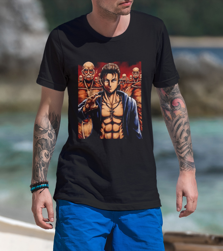 Eren Yeager The Rumbling Attack On Titan Colossal Titans Anime Scene T-Shirt