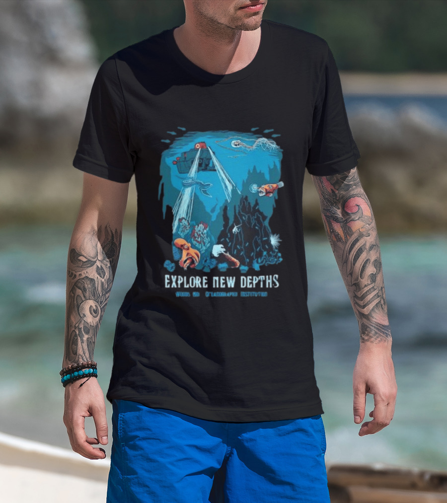Explore New Depths Woods Hole Oceanographic Institution Submarine Adventure Ocean Exploration T-Shirt