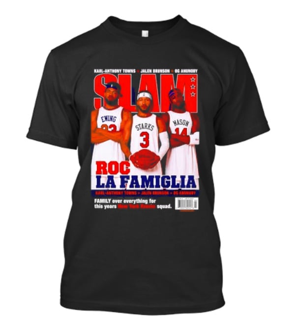 SLAM Magazine Roc La Famiglia Karl Anthony Towns Jalen Brunson OG Anunoby New York Knicks T-Shirt