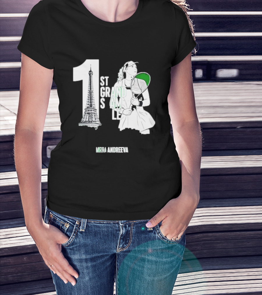 Paris Tennis Victory Mirra Andreeva 1st Grand Slam Title T-Shirt