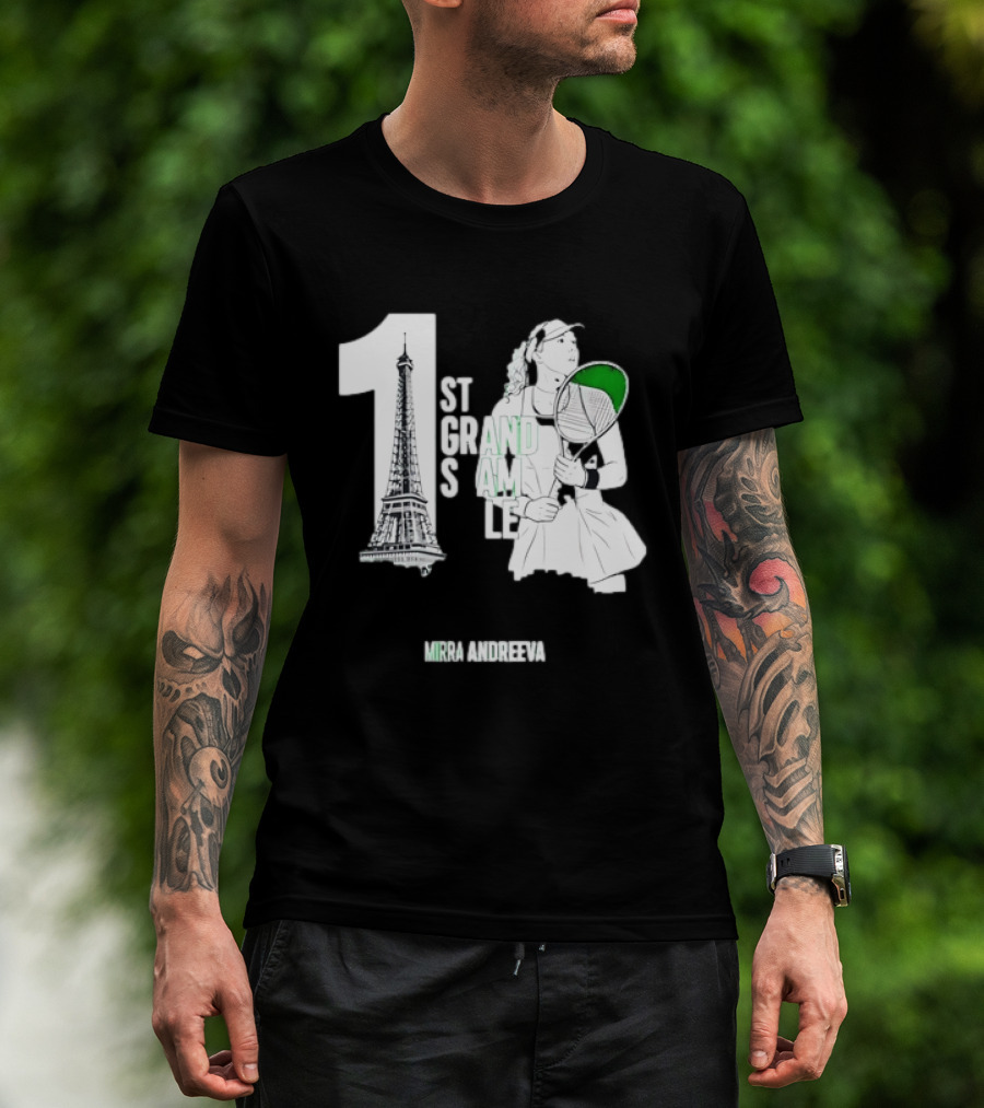 Paris Tennis Victory Mirra Andreeva 1st Grand Slam Title T-Shirt