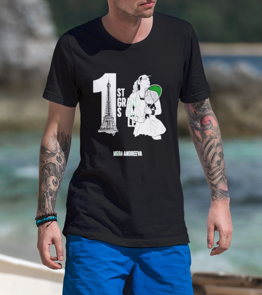 Paris Tennis Victory Mirra Andreeva 1st Grand Slam Title T-Shirt
