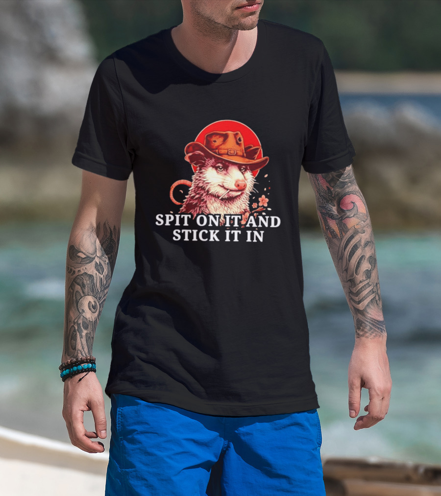 Spit On It And Stick It In Opossum Cowboy Red Hat T-Shirt