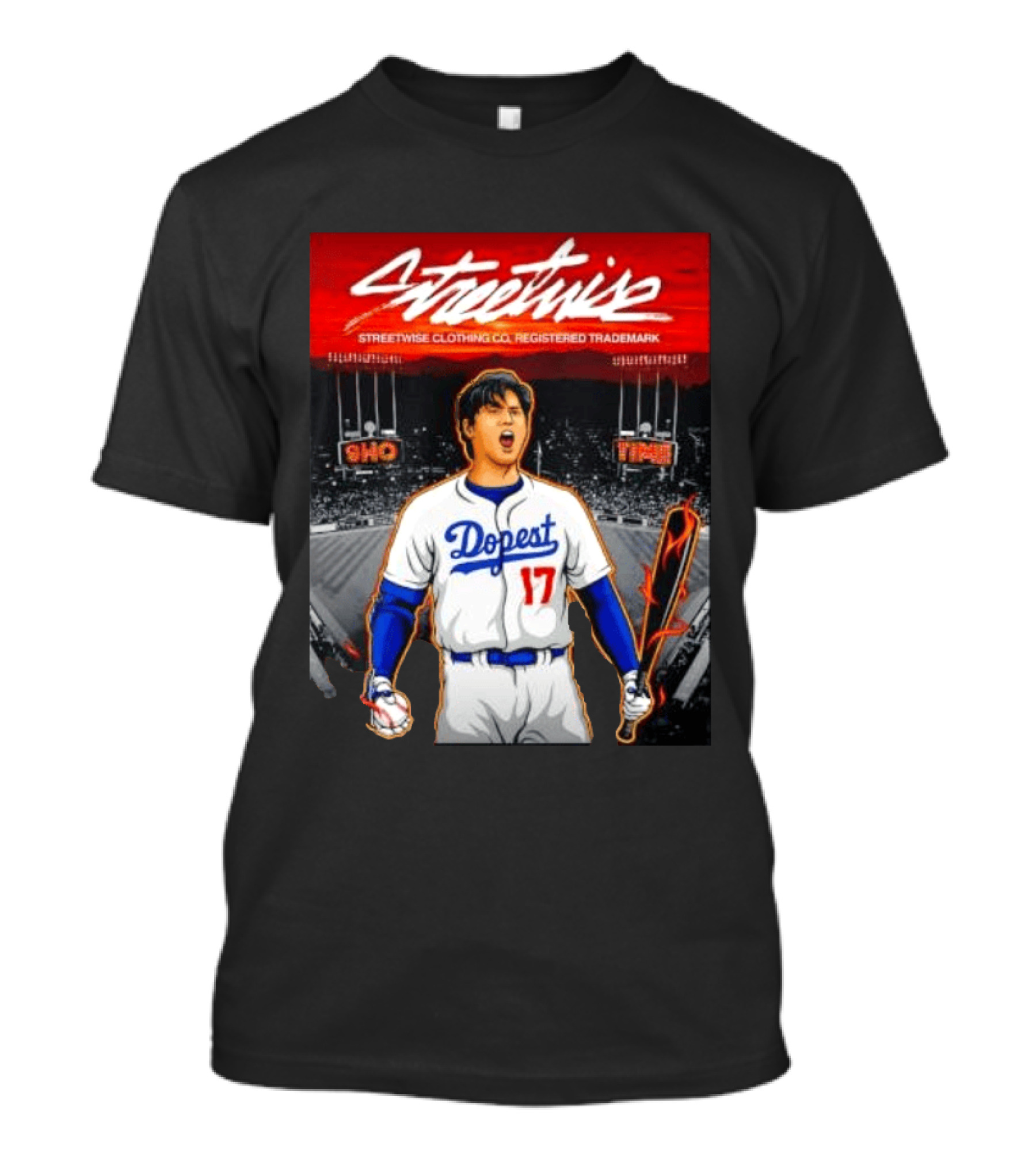 Shohei Ohtani Streetwise Dopest 17 Los Angeles Dodgers Baseball Stadium T-Shirt
