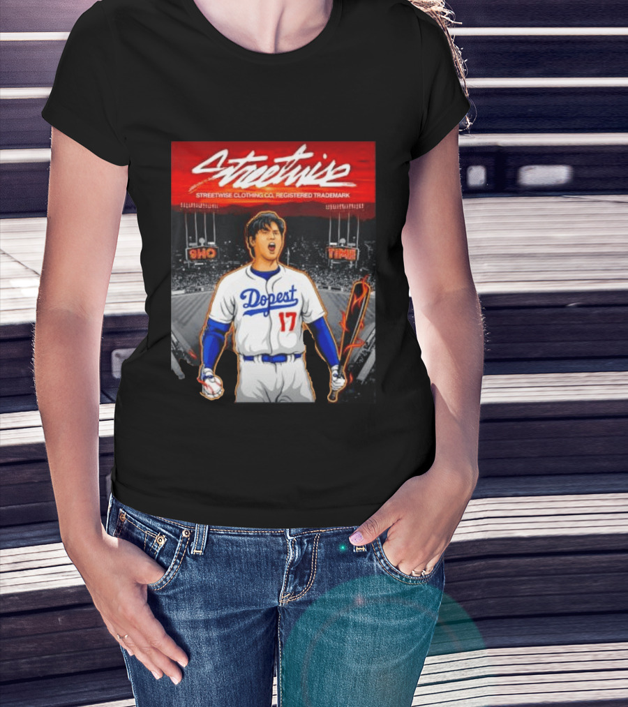 Shohei Ohtani Streetwise Dopest 17 Los Angeles Dodgers Baseball Stadium T-Shirt