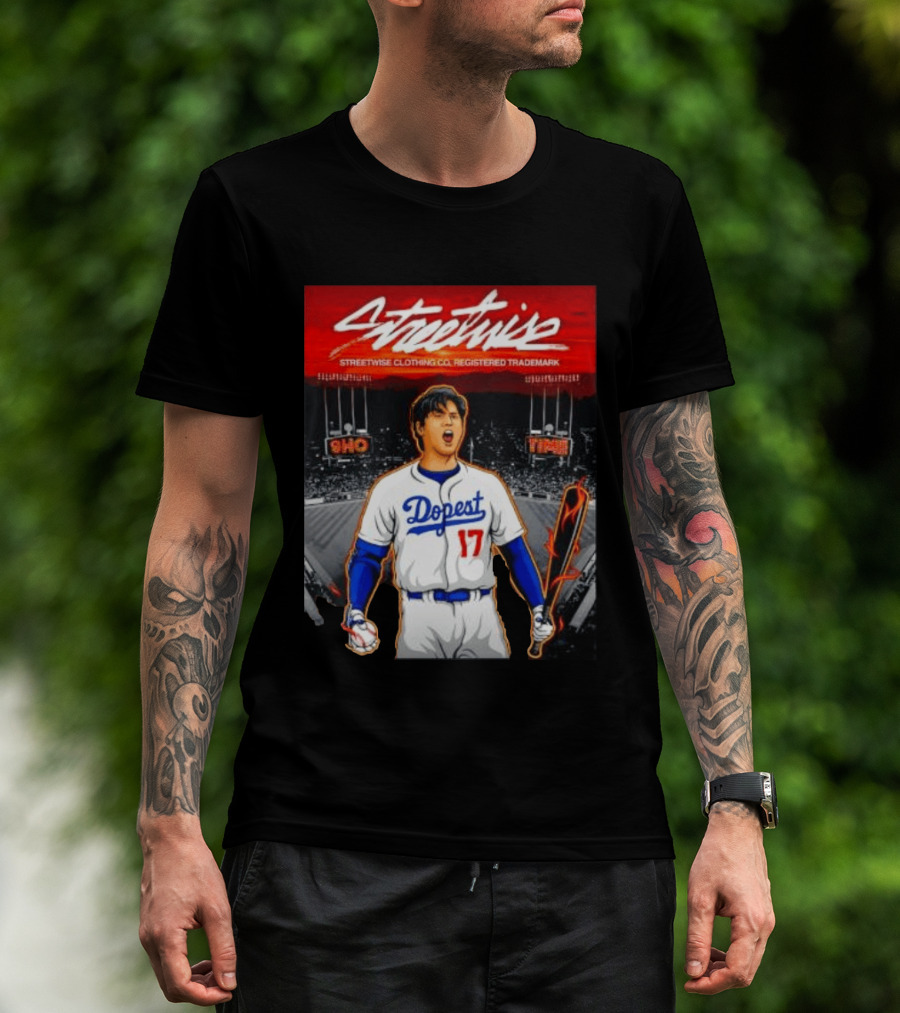 Shohei Ohtani Streetwise Dopest 17 Los Angeles Dodgers Baseball Stadium T-Shirt