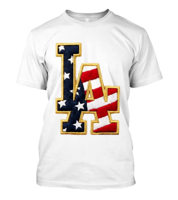 2026 Dodgers 4th Of July LA Stars Stripes T-Shirt